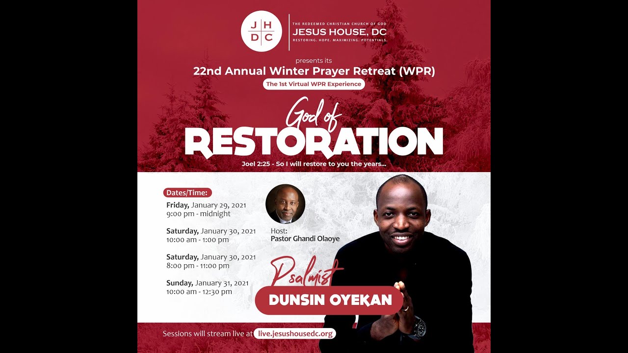 Dunsin Oyekan @JHDC 2021 Virtual Winter Prayer Retreat | Praise & worship -1 | 01-30-2021